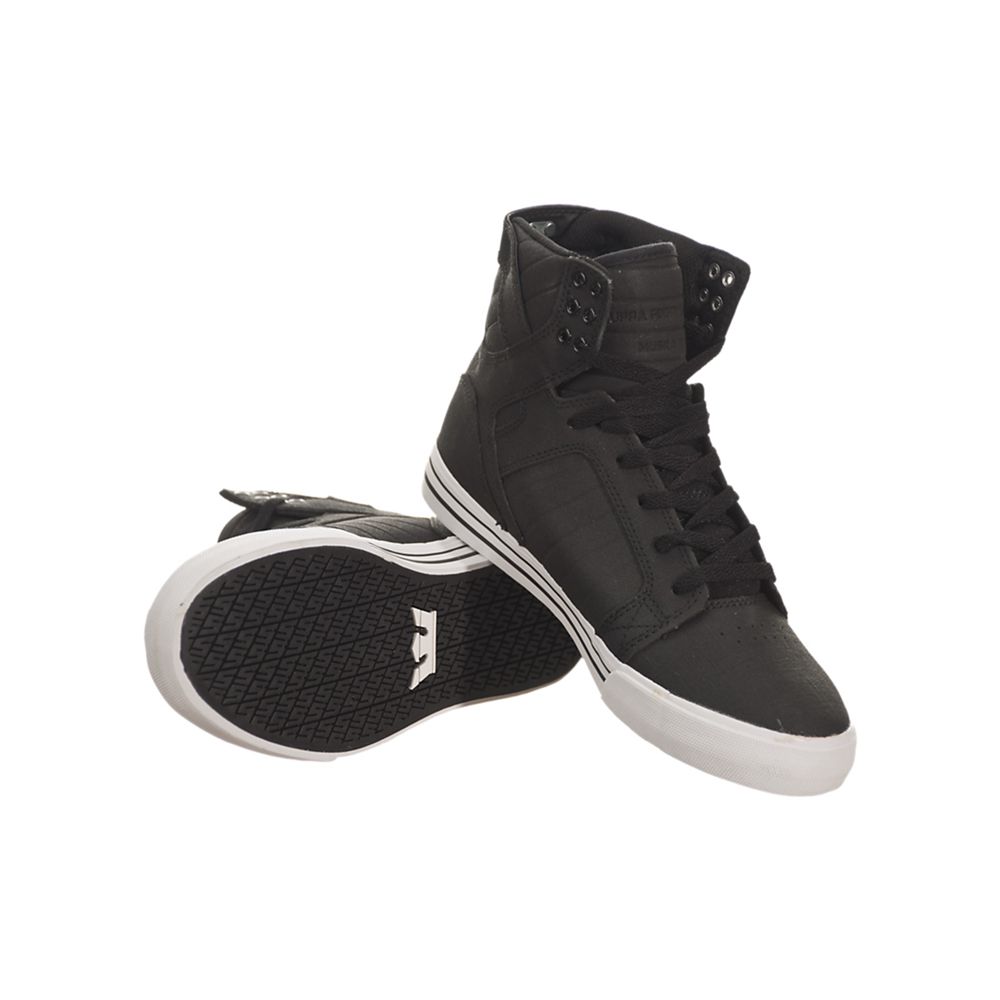 Baskets Montantes Supra SkyTop Noir Black/White Homme | FHM-77016720